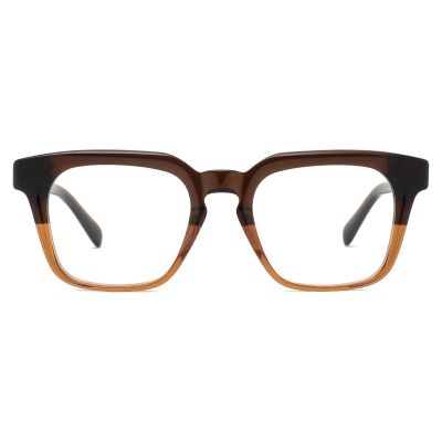 Classic Square Thick Acetate Optical Frame - Whiskey Brown Gradient