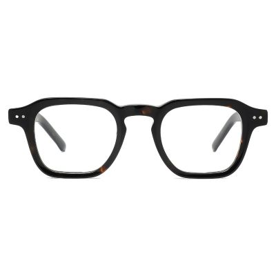 Modern Soft Square Acetate Optical Frame - Solid Glossy Black