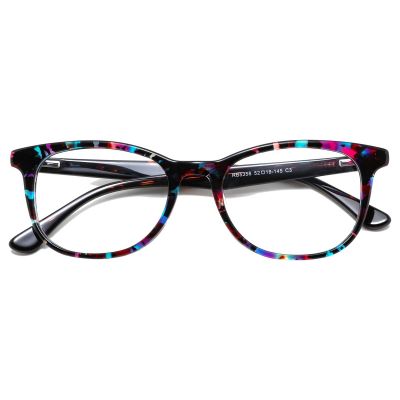 Statement Cat-Eye Acetate Glasses - Blue-Purple Marbled Tortoise