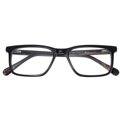 Refined Rectangular Acetate Frame - Polished Dark Grey