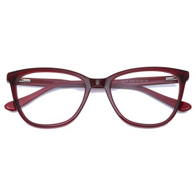 Classic Cat-Eye Acetate Frame - Burgundy Red