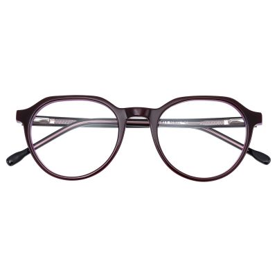 Retro Geometric Round Acetate Glasses - Brown Tortoise