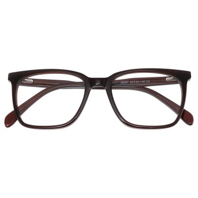 Classic Rectangular Acetate Frame - Coffee Brown
