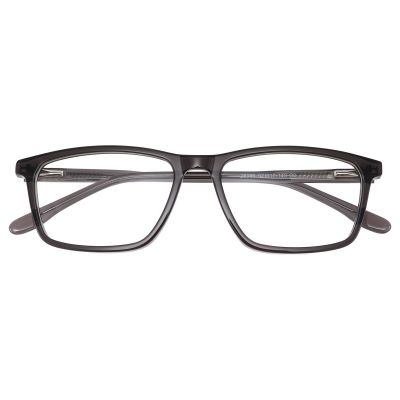 Modern Rectangular Acetate Frame - Translucent Smoky Grey