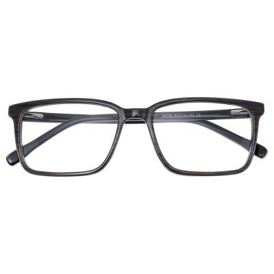 Sleek Rectangular Acetate Glasses - Glossy Black