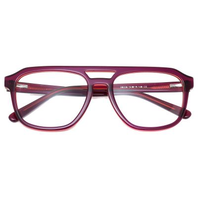 Retro Navigator Acetate Glasses - Translucent Burgundy
