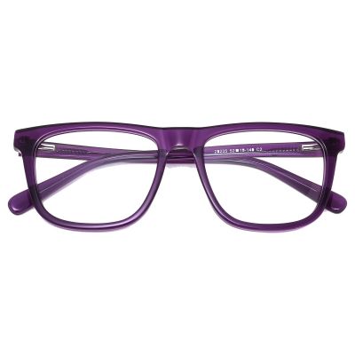Chic Square Acetate Frame - Transparent Violet Purple