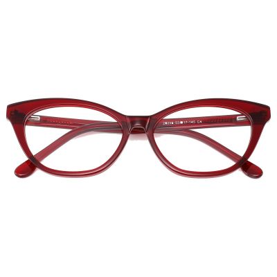 Elegant Cat-Eye Acetate Glasses - Reddish Tortoise