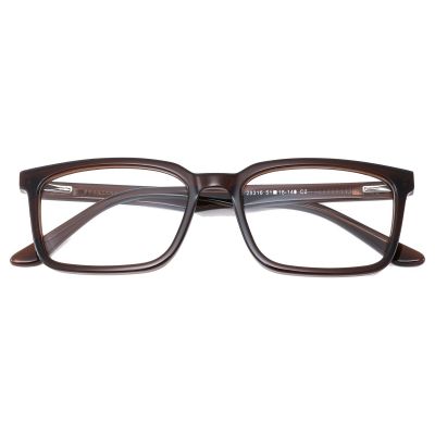 Minimalist Rectangular Acetate Frame - Clear Dark Brown