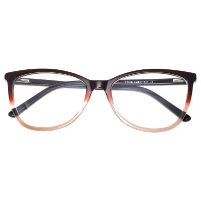 Modern Rectangular Acetate Glasses - Black-to-Nude Gradient