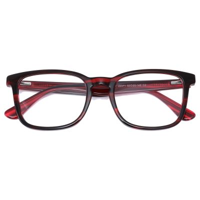 Statement Square Acetate Glasses - Red-Black Marbled Tortoise