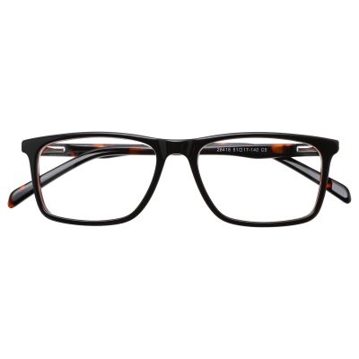 Classic Rectangular Acetate Glasses - Polished Black