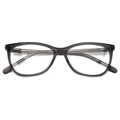 Minimalist Rectangular Acetate Frame - Transparent Smoky Grey