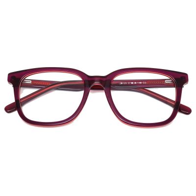 Classic Square Acetate Frame - Translucent Wine Red