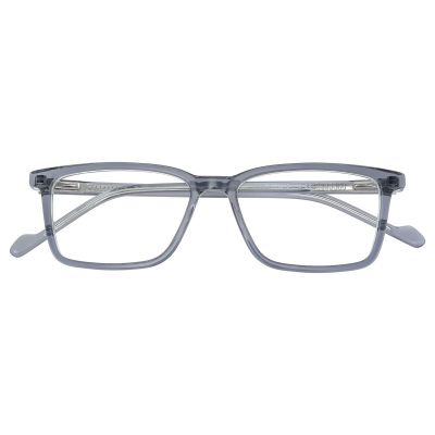 Minimalist Rectangular Acetate Glasses - Crystal Light Grey