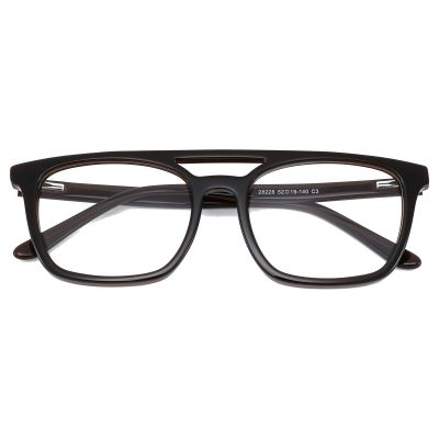 Retro Navigator Acetate Glasses - Matte Black Double Bridge