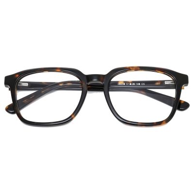 Classic Square Acetate Glasses - Dark Tortoise Shell