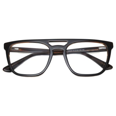 Navigator-Style Acetate Glasses - Graphite Black Double Bridge