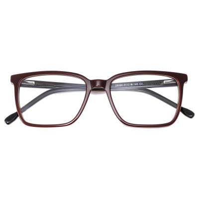 Minimalist Rectangular Acetate Glasses - Smoky Dark Grey