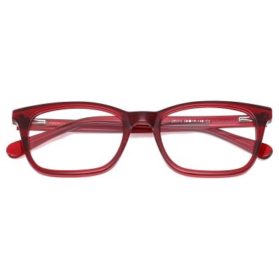 Bold Rectangular Acetate Frame - Glossy Crystal Red
