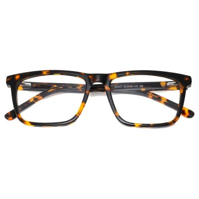 Vintage Square Acetate Frame - Golden Demi Tortoise