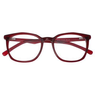 Classic Cat-Eye Acetate Glasses - Claret Red