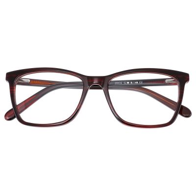 Refined Square Acetate Glasses - Reddish Brown Crystal