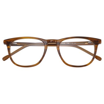 Classic Rectangular Acetate Glasses - Light Blonde Tortoise