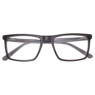 Minimalist Square Acetate Glasses - Transparent Graphite Grey