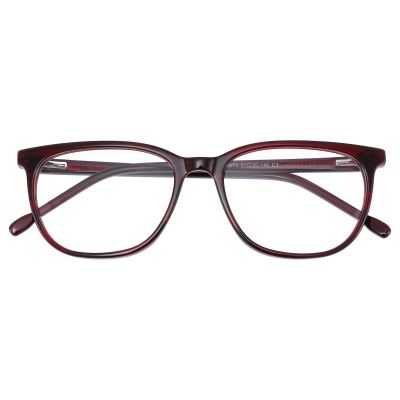 Classic Rectangular Acetate Frame - Burgundy Crystal