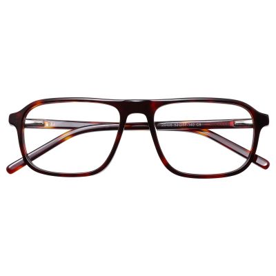 Bold Square Acetate Glasses - Dark Red Tortoise