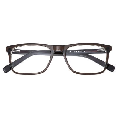 Minimalist Rectangular Acetate Frame - Transparent Tea Brown