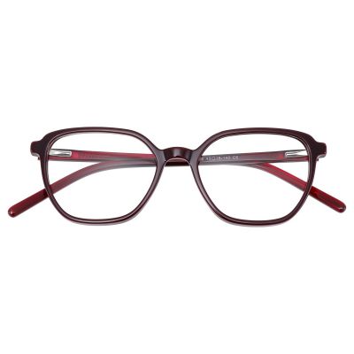 Retro Round Acetate Glasses - Wine Red Crystal