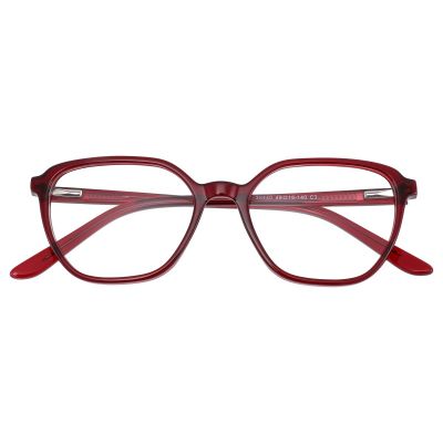 Elegant Cat-Eye Acetate Frame - Transparent Burgundy