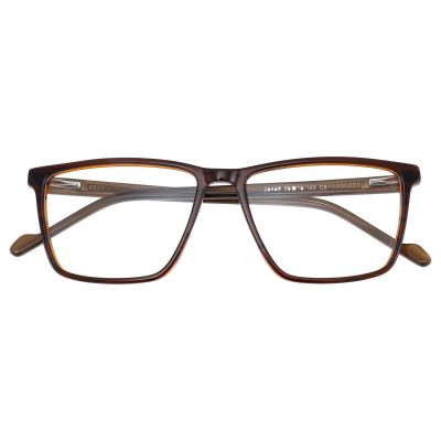 Oversized Square Acetate Glasses - Crystal Brown