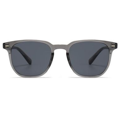 Smoke Gray Square Sunglasses Transparent Classic