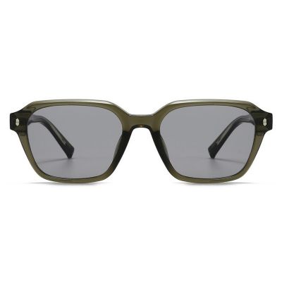 Square Flat Top Sunglasses Crystal Brown