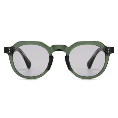 Oval Geometric Sunglasses Transparent Gray