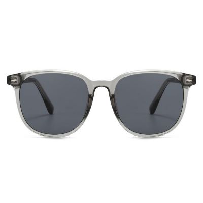 Gray Rounded Square Sunglasses Transparent Unisex