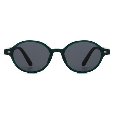 Green Oval Sunglasses Forest Vintage