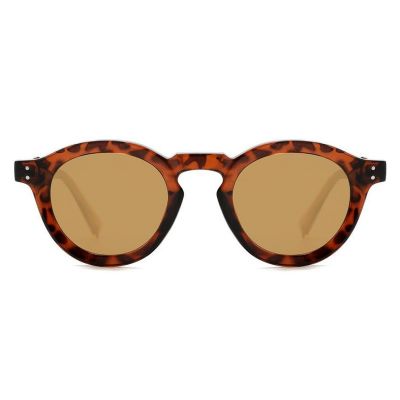 Tortoise Round Sunglasses Gold Lens