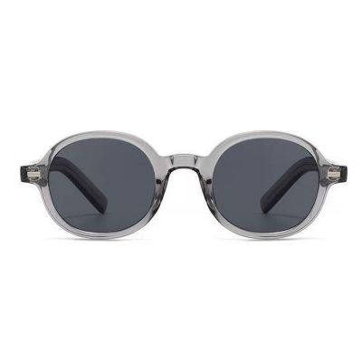 Vintage Oval Round Sunglasses Transparent Gray