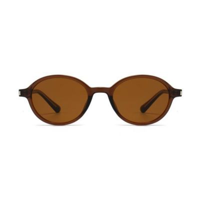 Brown Oval Round Sunglasses Vintage Classic