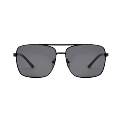 Square Navigator Metal Sunglasses with Flat Top Bar