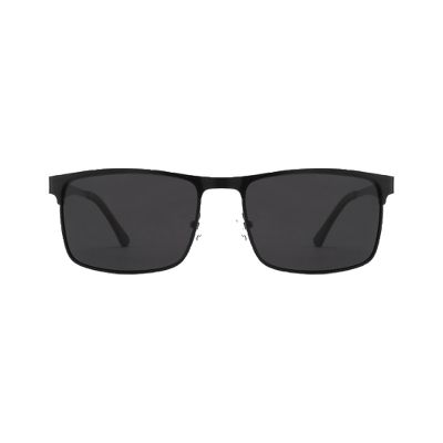 Business Rectangular Metal Sunglasses with Straight Bridge