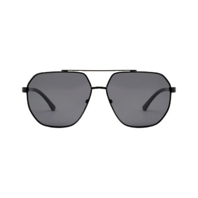 Wide Rectangle Metal Sunglasses for Men