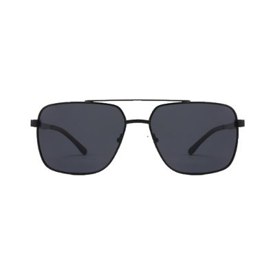 Square Navigator Metal Sunglasses with Flat Top