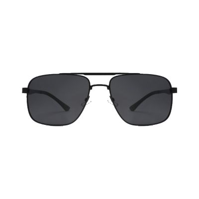 Square Navigator Metal Sunglasses with Flat Top