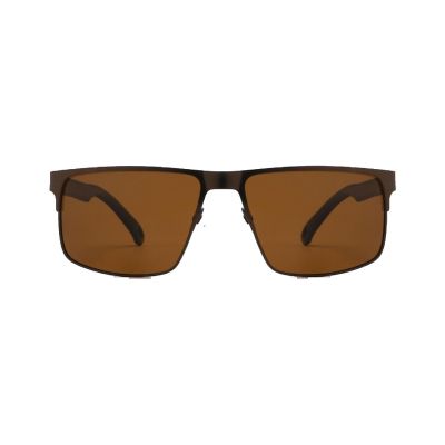 Sport Rectangular Metal Sunglasses with End Tips