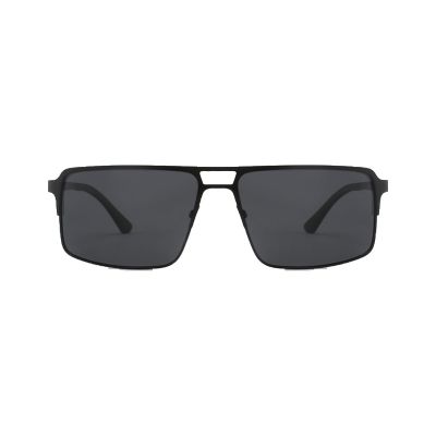 Square Double-bridge Navigator Metal Sunglasses